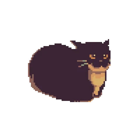 Spinning cat pixel art.